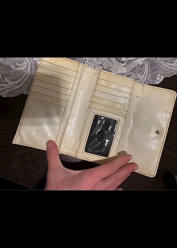 Guess cüzdan Klasik Bej Deri Tokalı Kadın Cüzdanı - Görsel 2