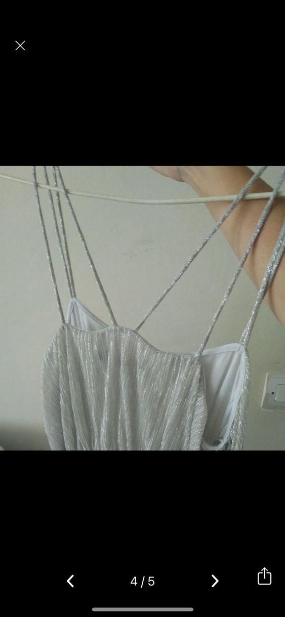 Gri Midi Drapeli Kadın Abiye Elbise - Görsel 4