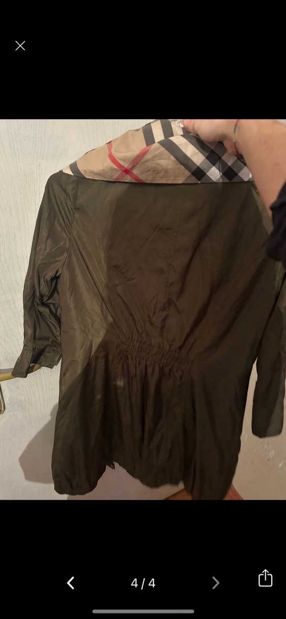 Haki burberry tarzı trençkot - Görsel 4
