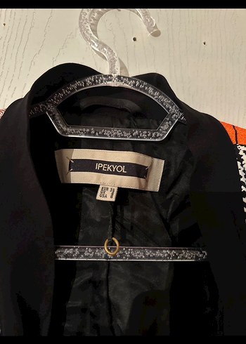 Çok Renkli Bohem Desenli Uzun Kadın Blazer - Görsel 2