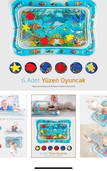 Elele Şişirilebilen Su Aktivite ve Oyun Matı Mavi - Görsel 5