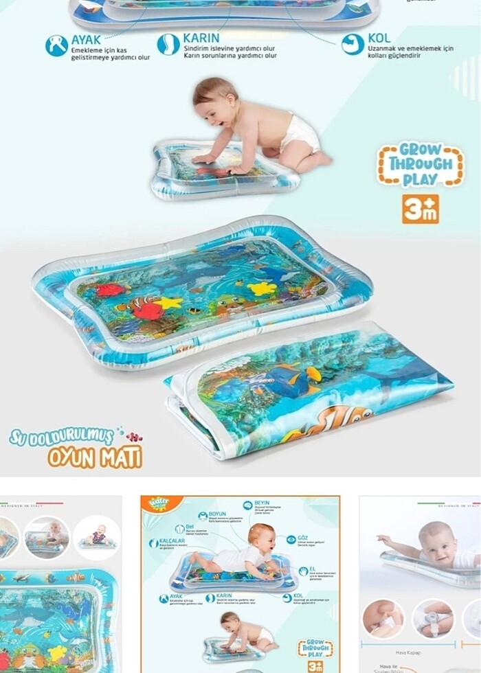 Elele Şişirilebilen Su Aktivite ve Oyun Matı Mavi - Görsel 2