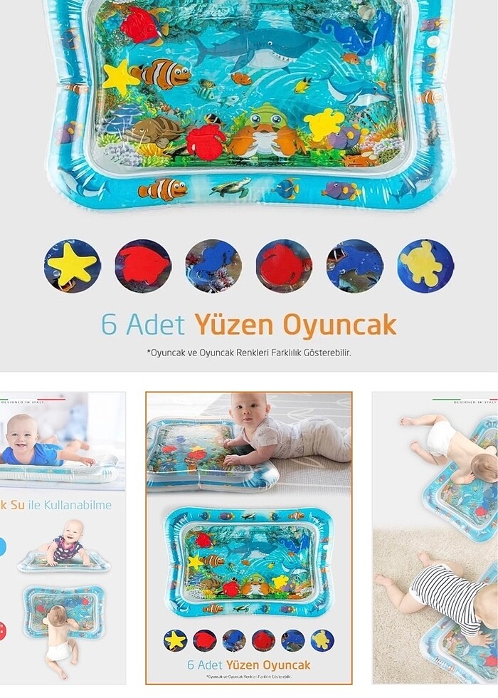 Elele Şişirilebilen Su Aktivite ve Oyun Matı Mavi - Görsel 5