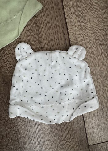 Hellobaby Kapüşonlu Bebek Şapkası Seti, Triko, Uzun Kollu - Görsel 2