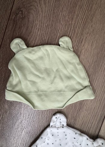 Hellobaby Kapüşonlu Bebek Şapkası Seti, Triko, Uzun Kollu - Görsel 3