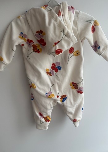 Carters Çiçek Desenli Beyaz Fermuarlı Kız Bebek Tulumu - Görsel 4