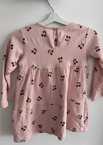 H&M Uzun Kollu Kiraz Desenli Kız Çocuk Elbise - Görsel 3
