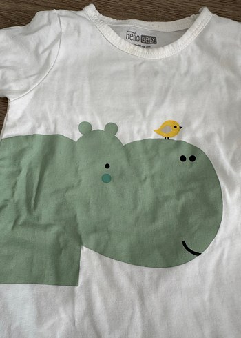 Hellobaby Beyaz Baskılı Pamuklu Kız/Erkek Bebek Tulum - Görsel 2