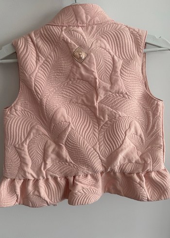 B&G Kız Çocuk Pembe Fırfırlı Elbise & Yelek Takım - Görsel 6