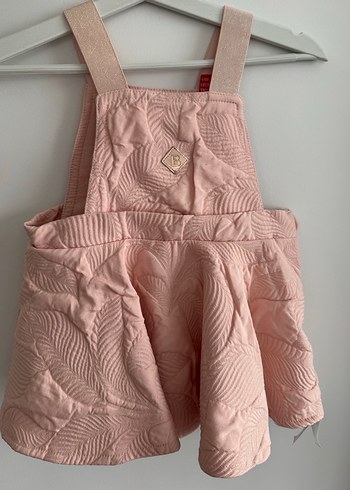 B&G Kız Çocuk Pembe Fırfırlı Elbise & Yelek Takım - Görsel 2