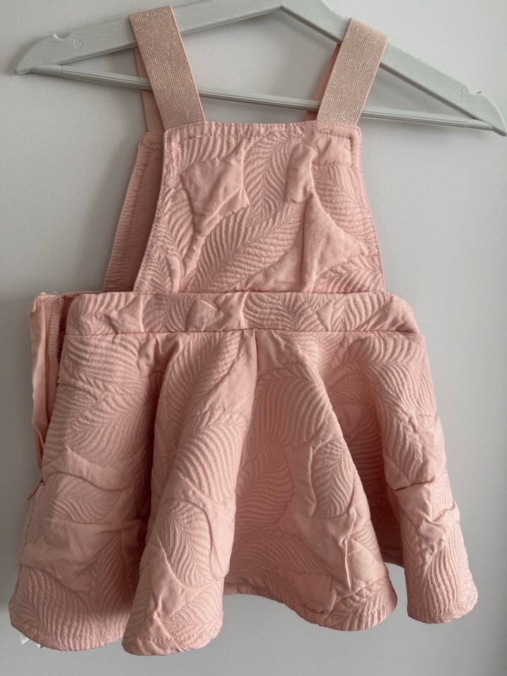 B&G Kız Çocuk Pembe Fırfırlı Elbise & Yelek Takım - Görsel 3