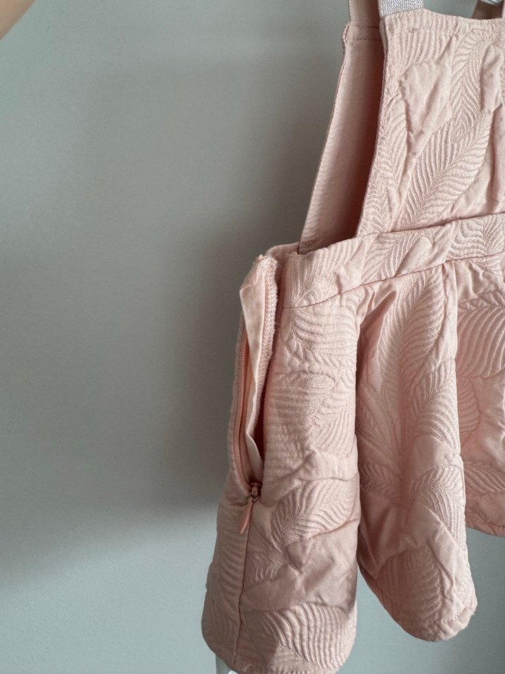 B&G Kız Çocuk Pembe Fırfırlı Elbise & Yelek Takım - Görsel 4