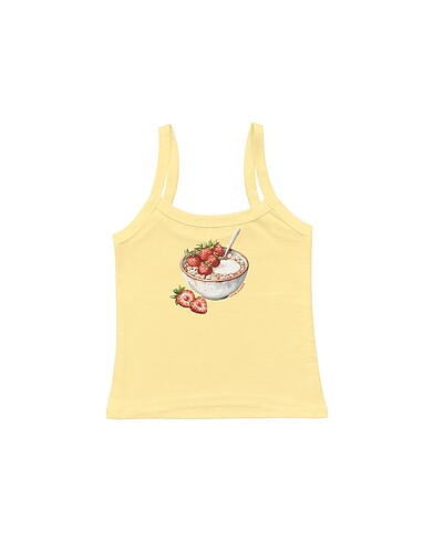 s Beden çeşitli Renk Strawberry Oats Tank Top