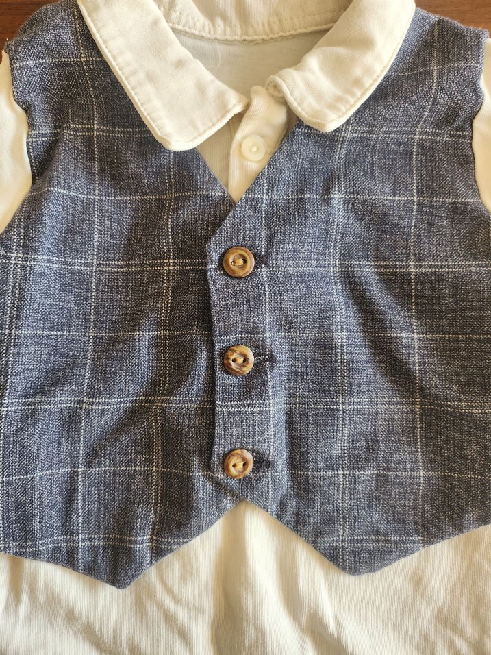 H&M Yelekli Düğmeli Bebek Body Zıbın - Görsel 2