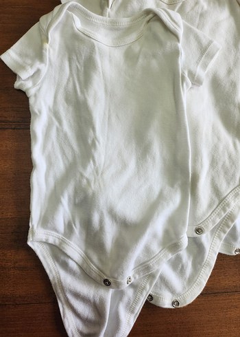 Beyaz Kısa Kollu Pamuklu Bebek Body Zıbın - Görsel 2