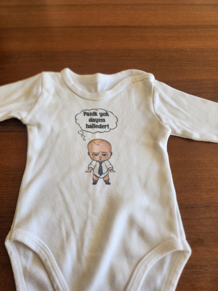 Beyaz Uzun Kollu Bebek Body Zıbın - Görsel 2