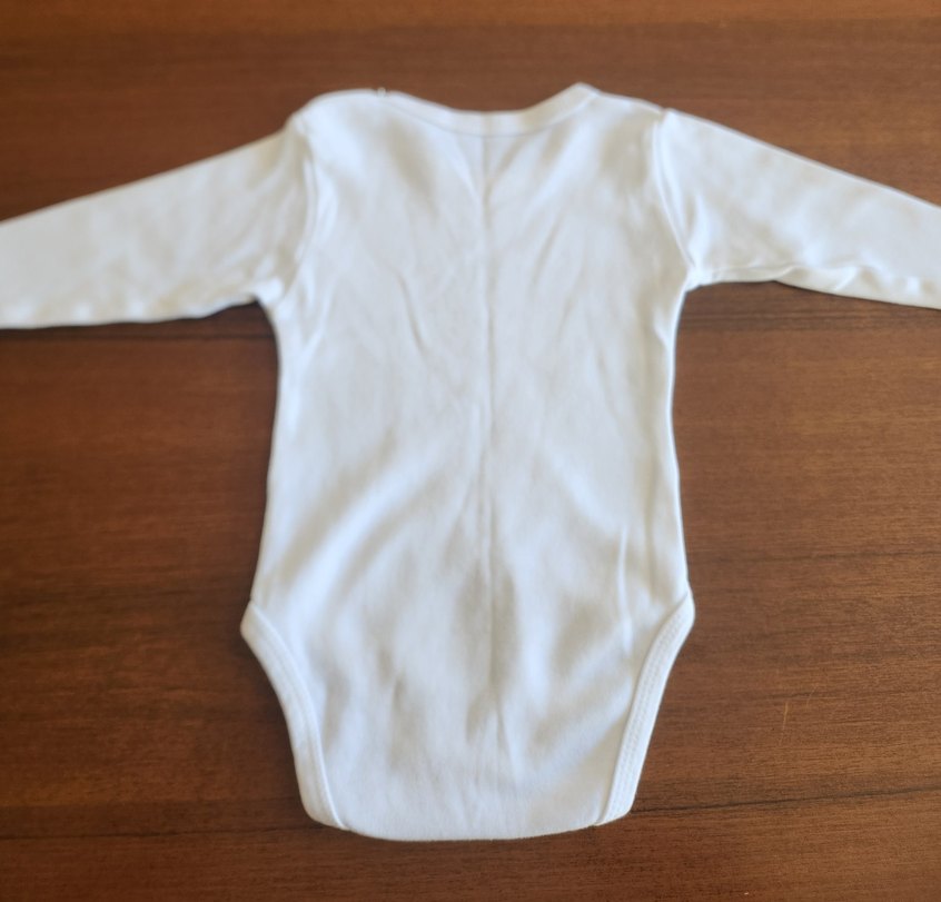 Beyaz Uzun Kollu Bebek Body Zıbın - Görsel 4