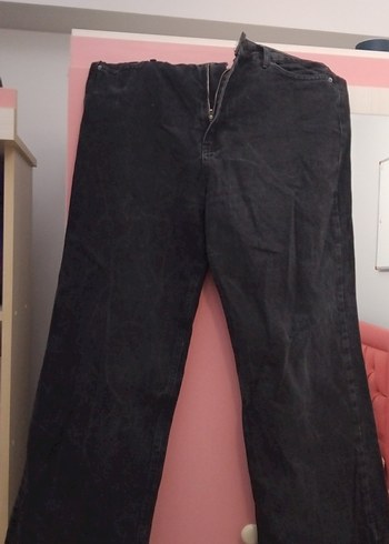 Siyah  Bol Kesim Kadın Kot Pantolon - Görsel 2