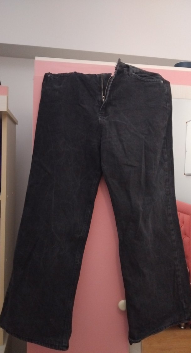 Siyah  Bol Kesim Kadın Kot Pantolon - Görsel 2