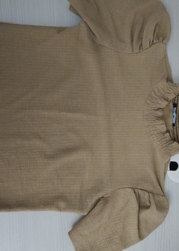 bej kisa kollu tisort - Görsel 2