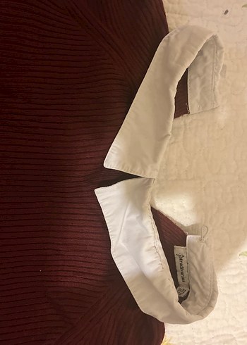 Bordo Polo Yaka Triko Kadın Kazak - Görsel 2