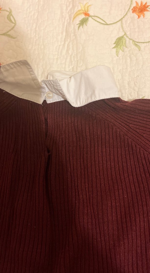 Bordo Polo Yaka Triko Kadın Kazak - Görsel 4