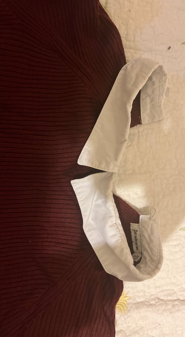 Bordo Polo Yaka Triko Kadın Kazak - Görsel 2