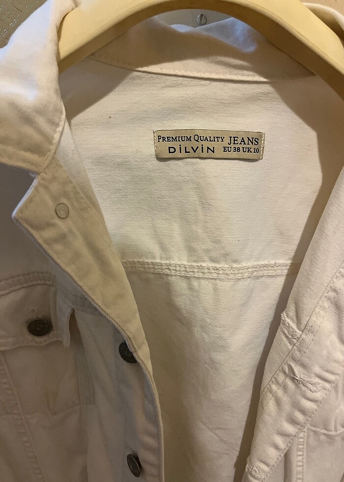 Dilvin beyaz kot ceket - Görsel 2