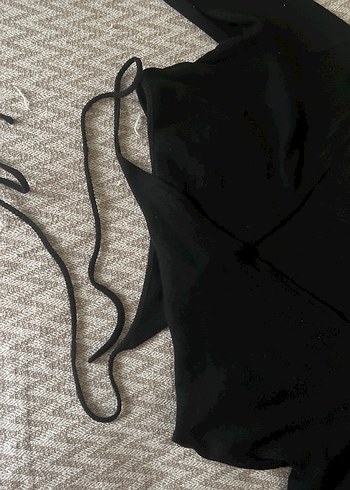 Siyah Bağlamalı V Yaka Bluz - Görsel 4