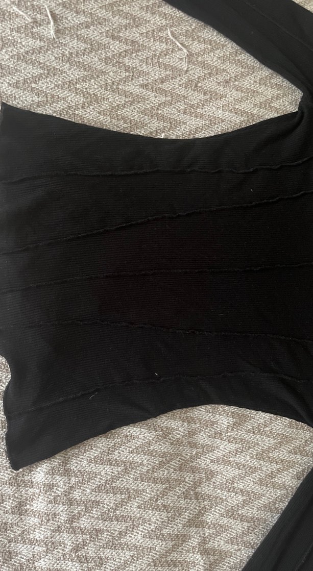 Siyah, Balıkçı Yaka, esnek siyah bluz - Görsel 3