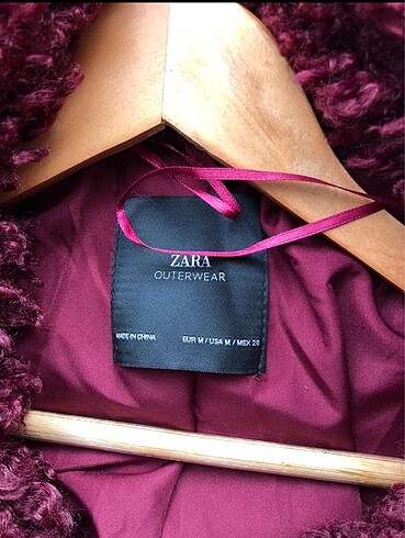 38 Beden bordo Renk Zara peluş kaban