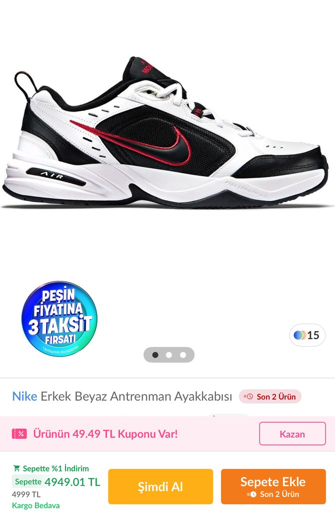 Erkek Beyaz Siyah Spor Ayakkabı - Görsel 2