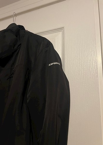 Erkek Siyah Midi Yağmurluk Yüksek Yakalı - Görsel 3