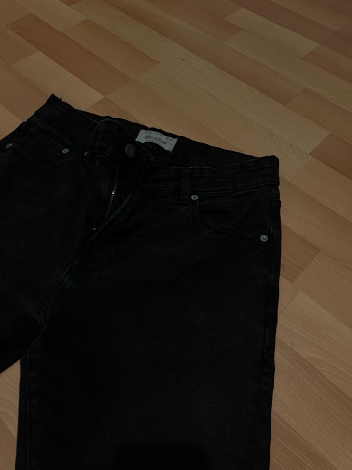 Kadın Siyah Regular Fit Midi Denim Pantolon - Görsel 2