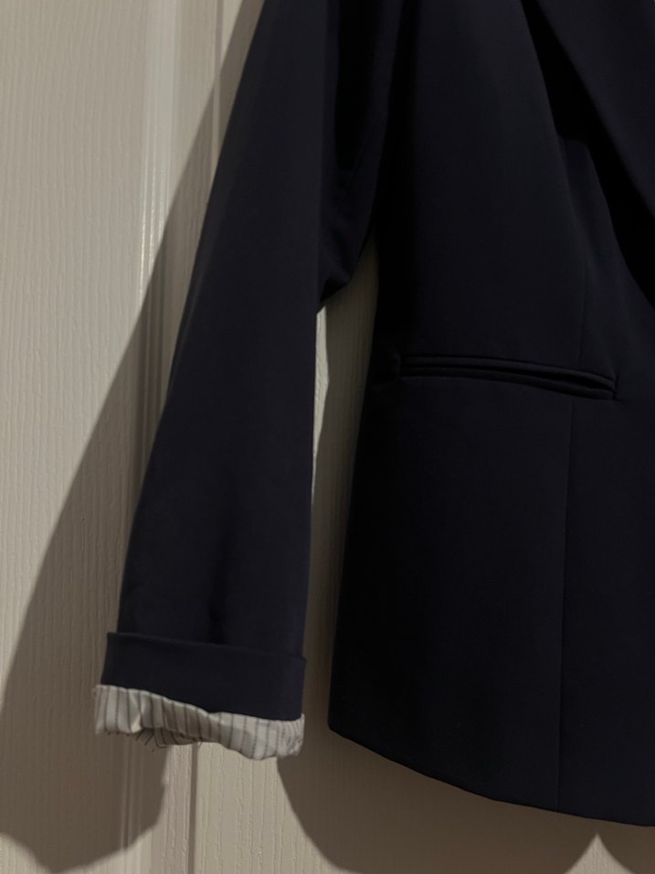 Düğmeli Lacivert Kadın Blazer Ceket - Görsel 2