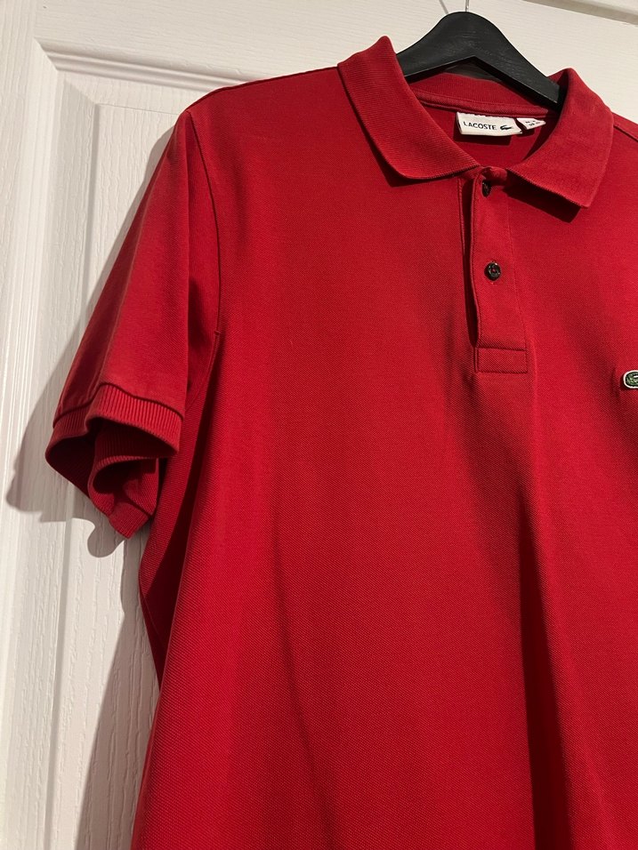 Kırmızı Unisex Polo Yaka Tişört - Görsel 5