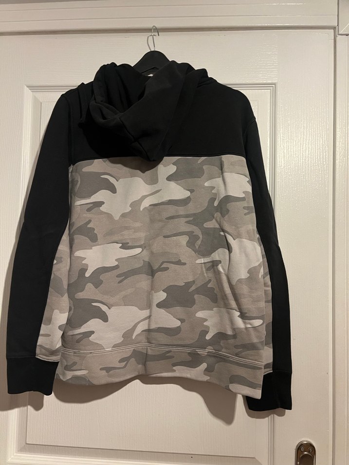 Gri Kamuflaj Kapüşonlu Sweatshirt - Görsel 5