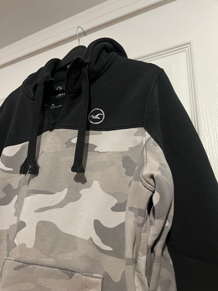 Gri Kamuflaj Kapüşonlu Sweatshirt - Görsel 2