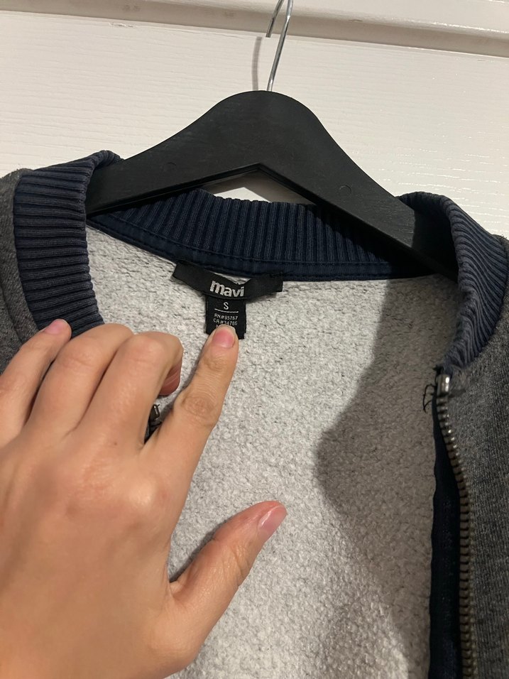 Erkek Laciver Gri Fermuarlı Sweatshirt - Görsel 2