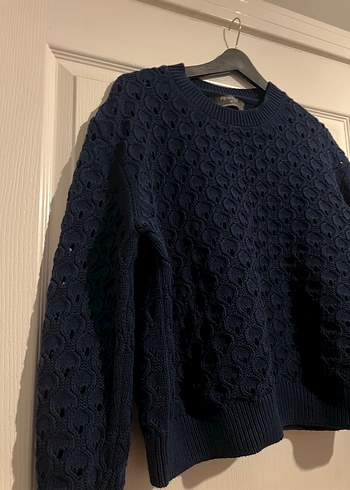 Kadın Lacivert Örgü Triko Kazak - Görsel 2