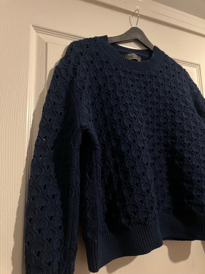 Kadın Lacivert Örgü Triko Kazak - Görsel 2