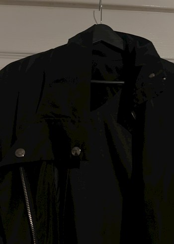 Siyah Süet Düğmeli Kadın Trençkot - Görsel 2