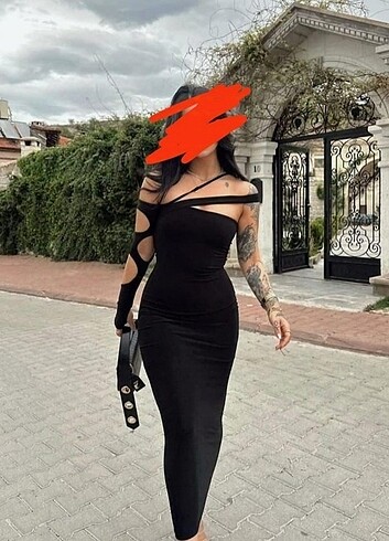 Kol detaylı bilek üstü elbise