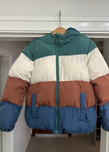 M&S Renk Bloklu Kapüşonlu Puffer Şişme Mont  - Görsel 7