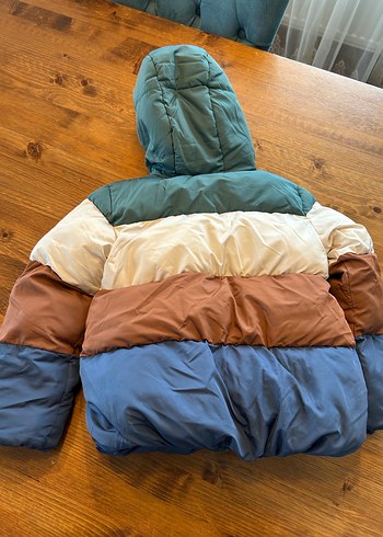 M&S Renk Bloklu Kapüşonlu Puffer Şişme Mont  - Görsel 4