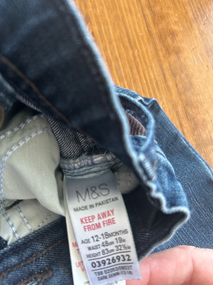 M&S orijinal 1,5 yaş çocuk kot pantolon - Görsel 3