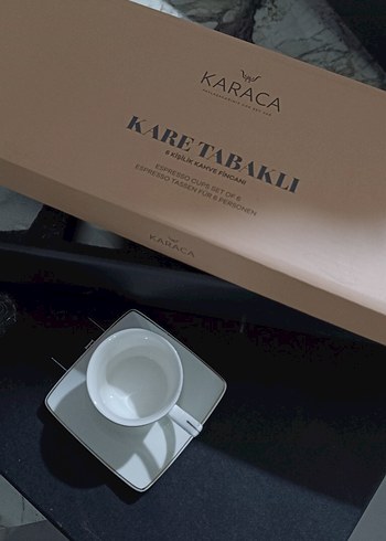 Karaca Kare Tabaklı 6'lı Espresso Fincan Seti