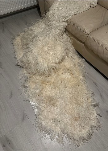 Boncuk İşlemeli Beyaz Uzun Abiye Elbise - Görsel 3