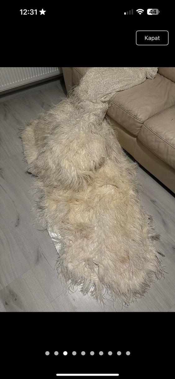 Boncuk İşlemeli Beyaz Uzun Abiye Elbise - Görsel 3