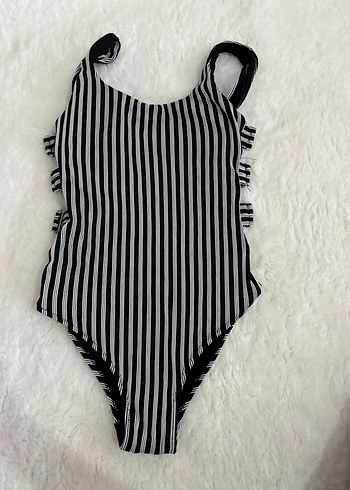 Zebra Desenli Fırfırlı Kadın Mayo